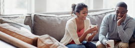 two people on couch